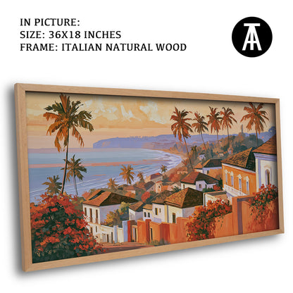 Artwork in Natural Wood Frame