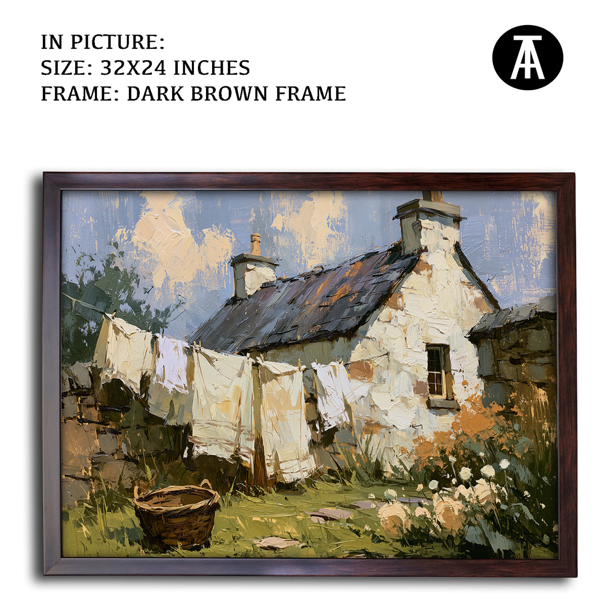 Artwork in Dark Brown Frame