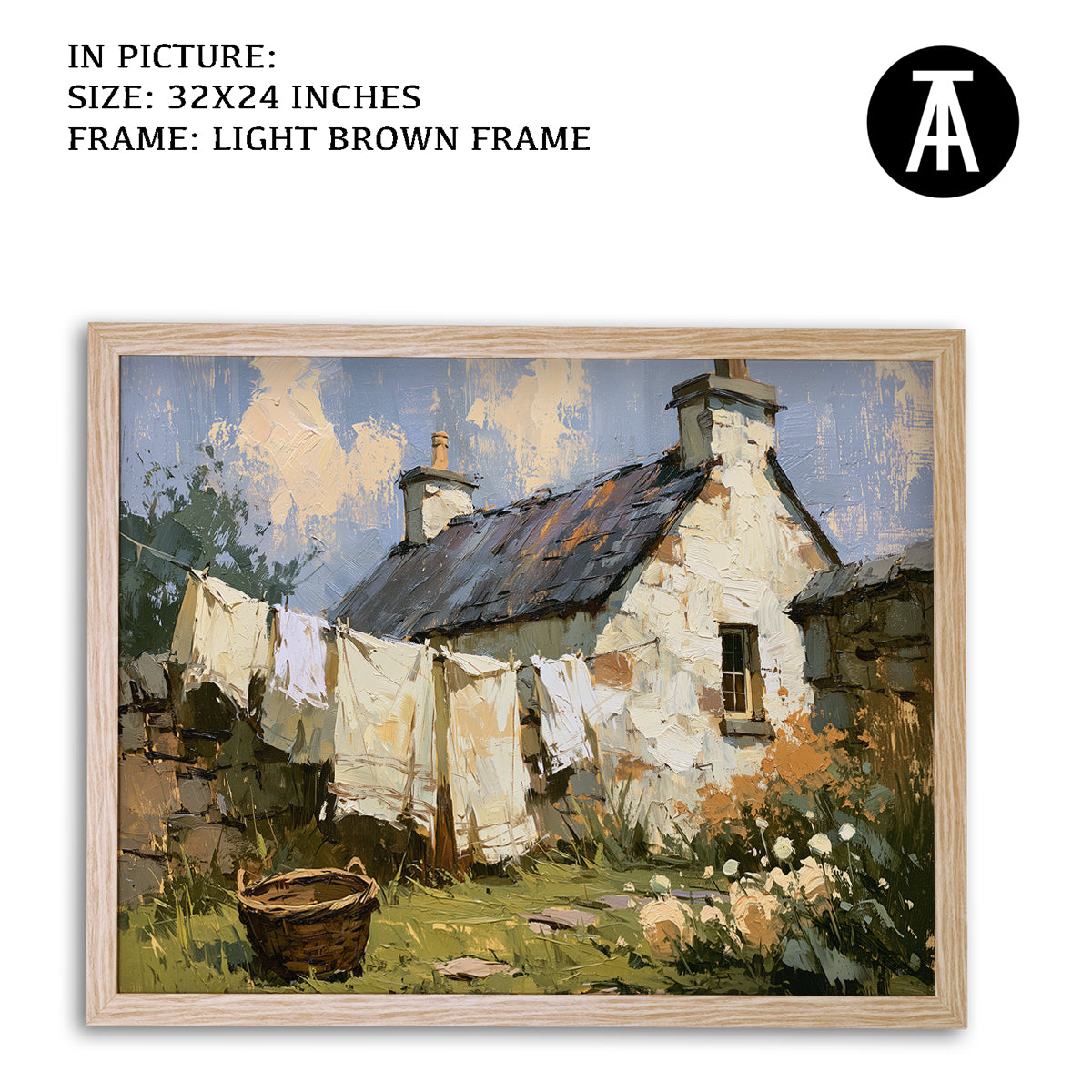 Artwork in Light Brown Frame