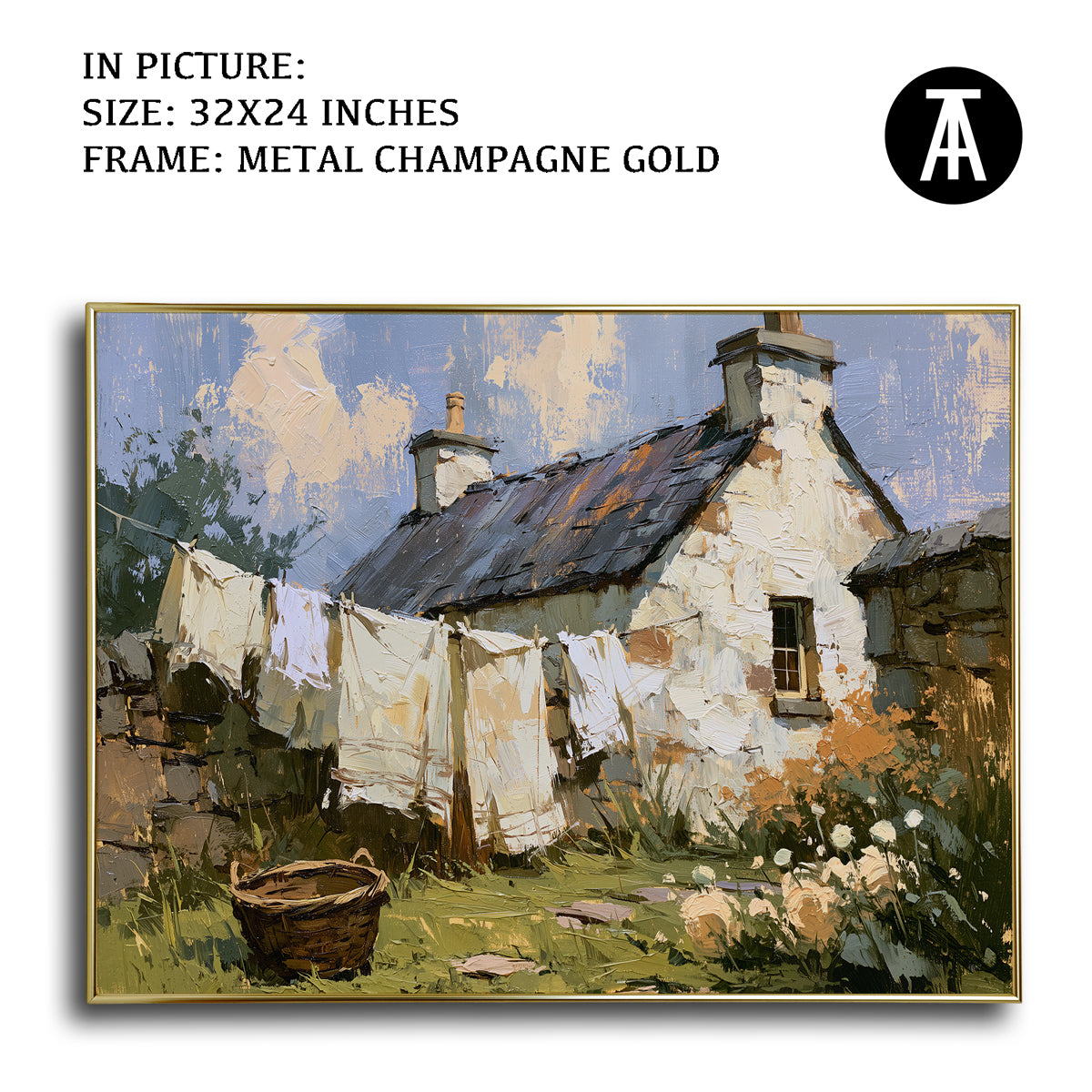 Artwork in Metal Champagne Gold Frame