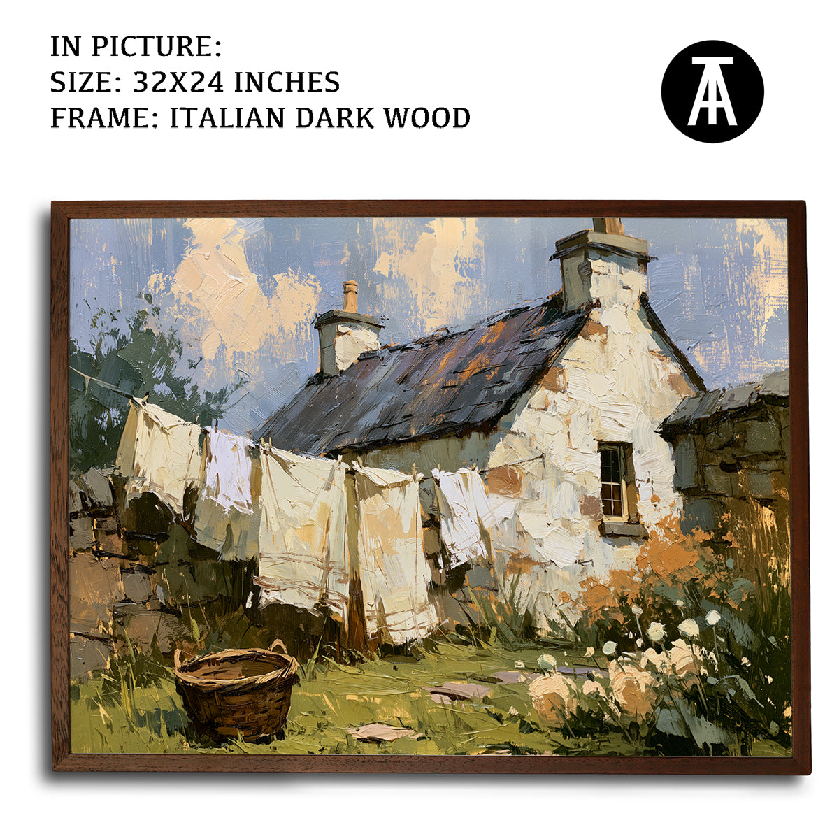 Artwork in Dark Wood Frame