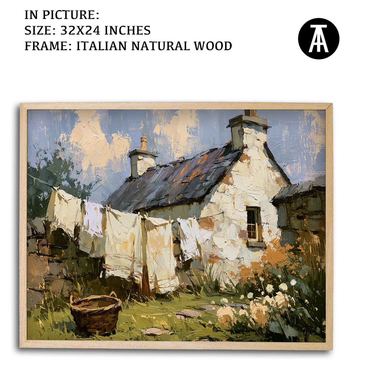 Artwork in Natural Wood Frame