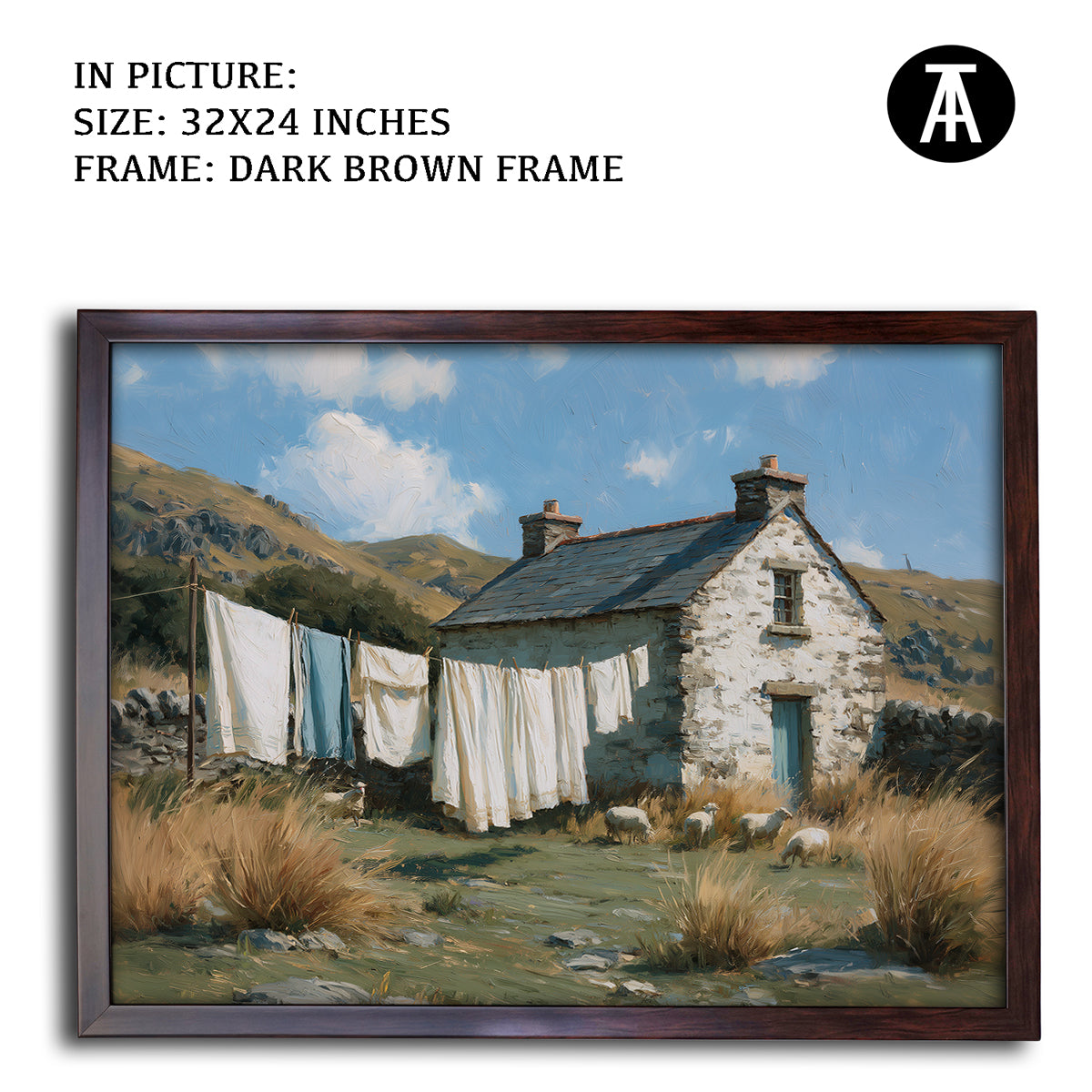 Artwork in Dark Brown Frame