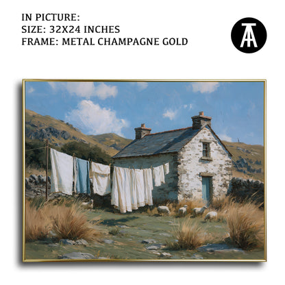 Artwork in Metal Champagne Gold Frame