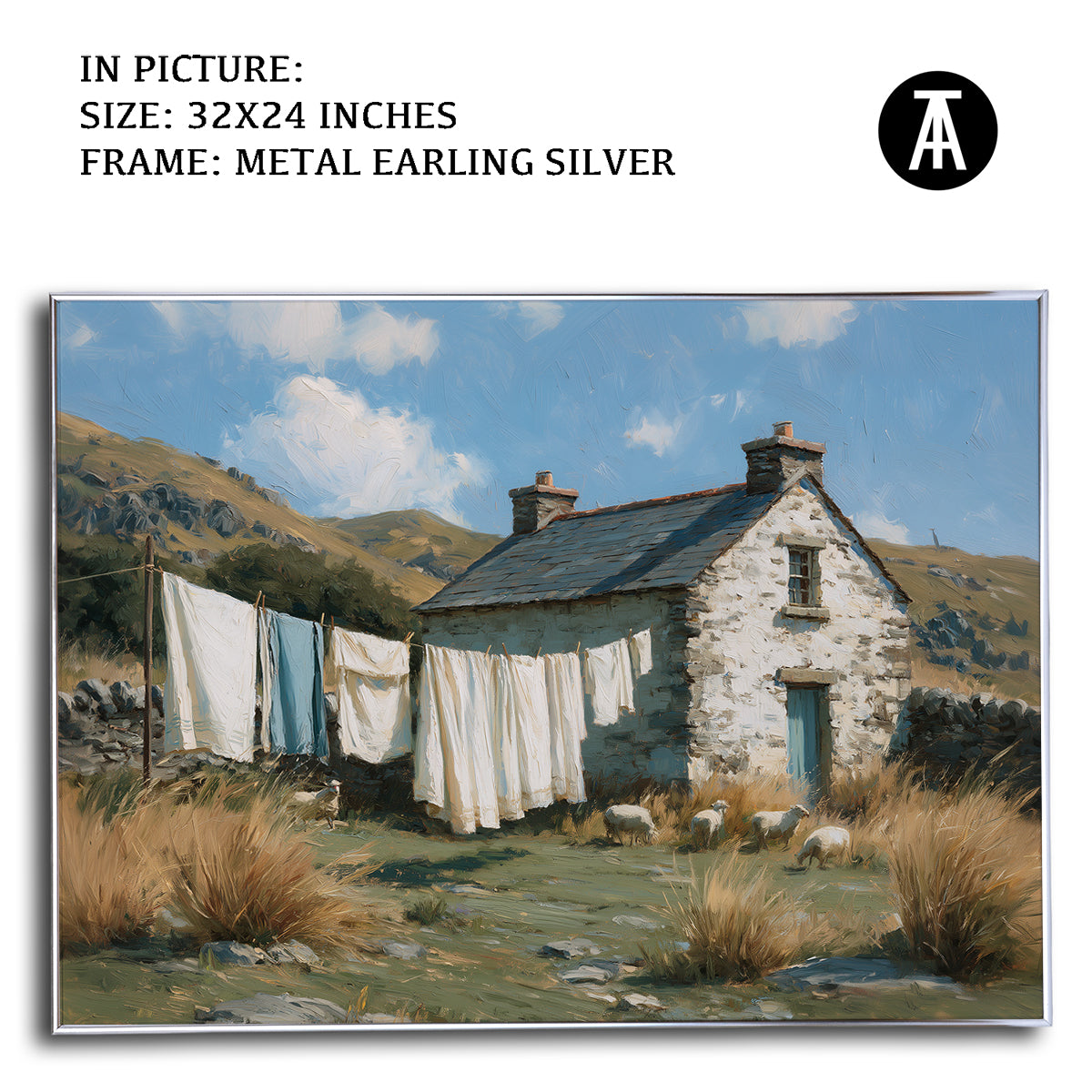 Artwork in Metal Earling Silver Frame