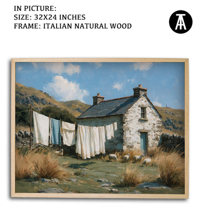 Artwork in Natural Wood Frame