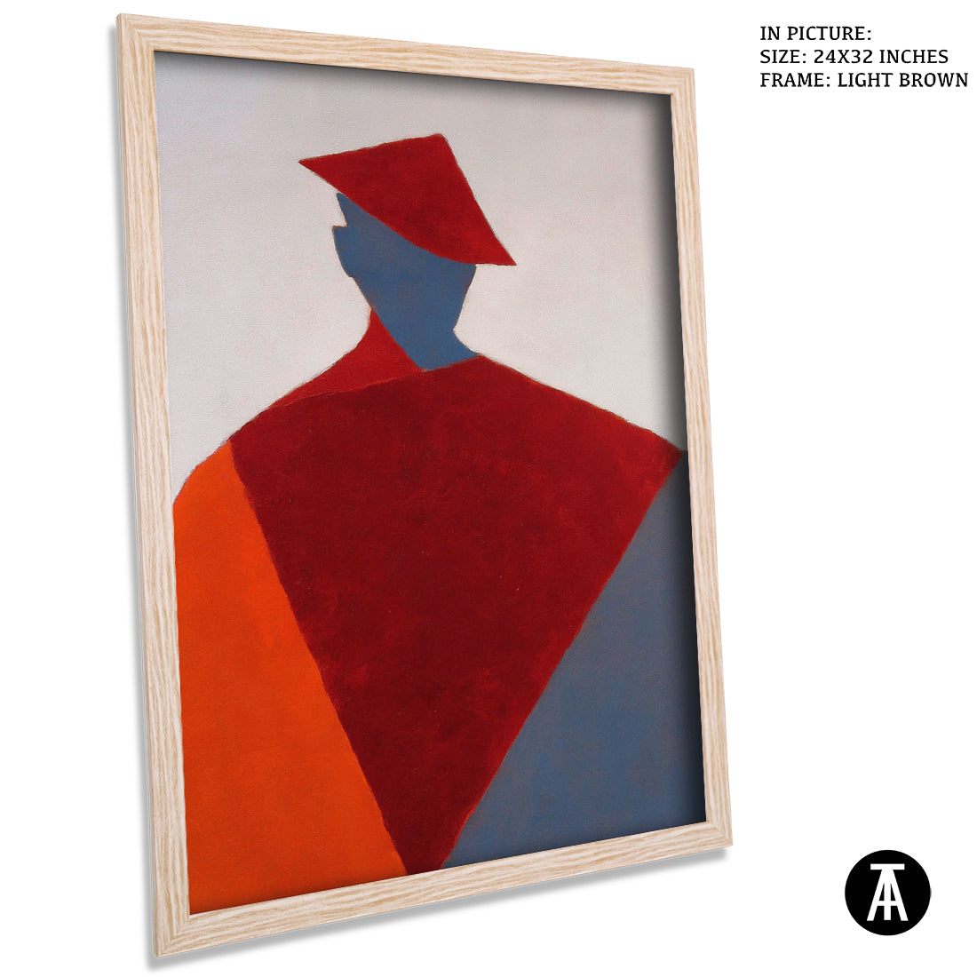 Artwork in Light Brown Frame