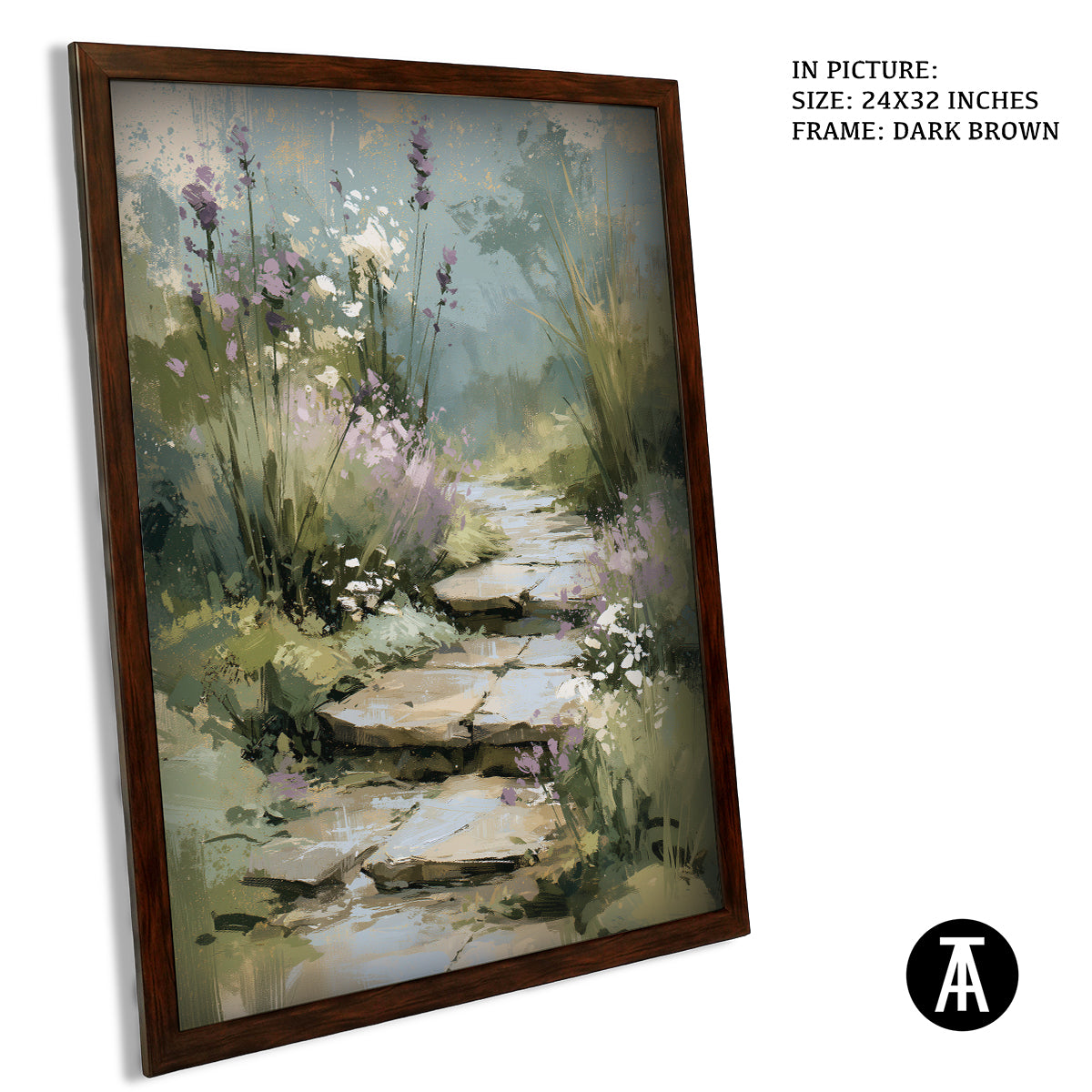 Artwork in Dark Brown Frame