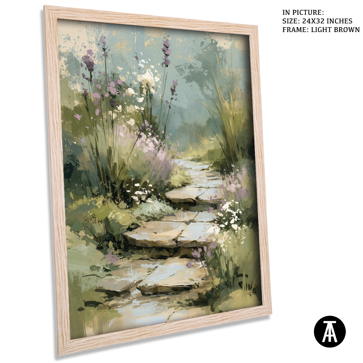 Artwork in Light Brown Frame