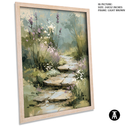 Artwork in Light Brown Frame