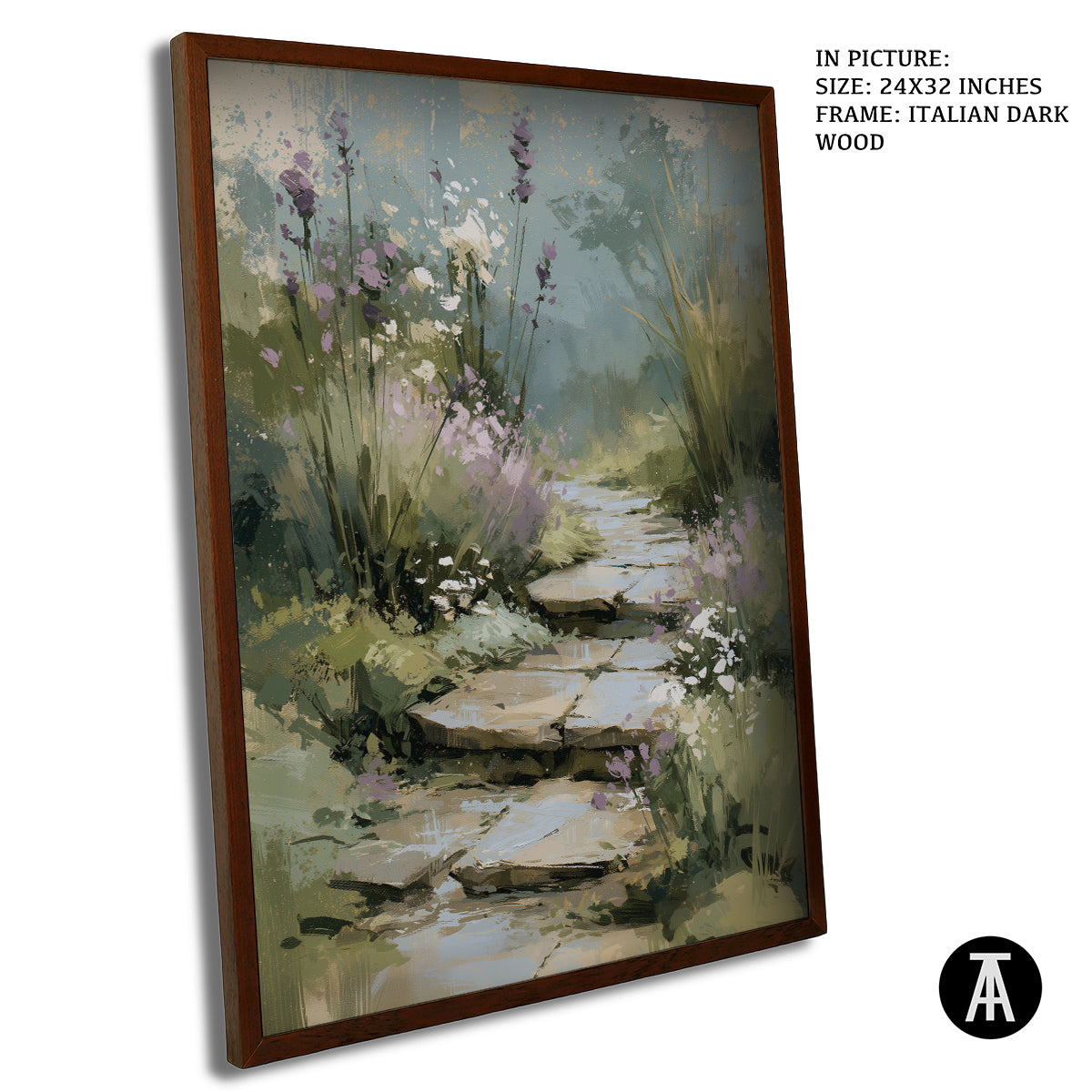 Artwork in Dark Wood Frame