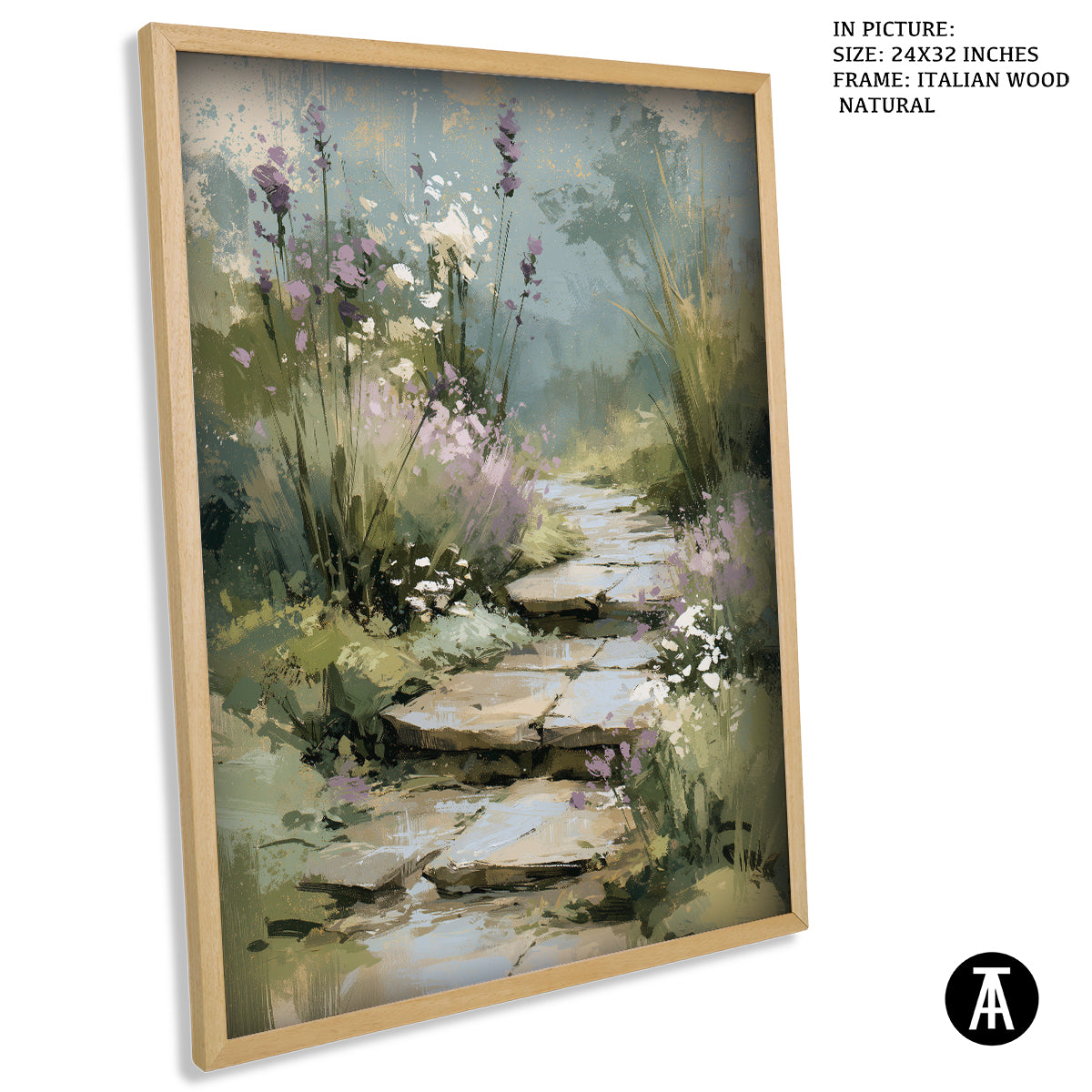 Artwork in Natural Wood Frame