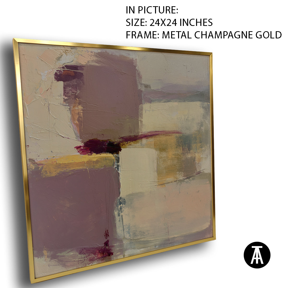 Artwork in Metal Champagne Gold Frame