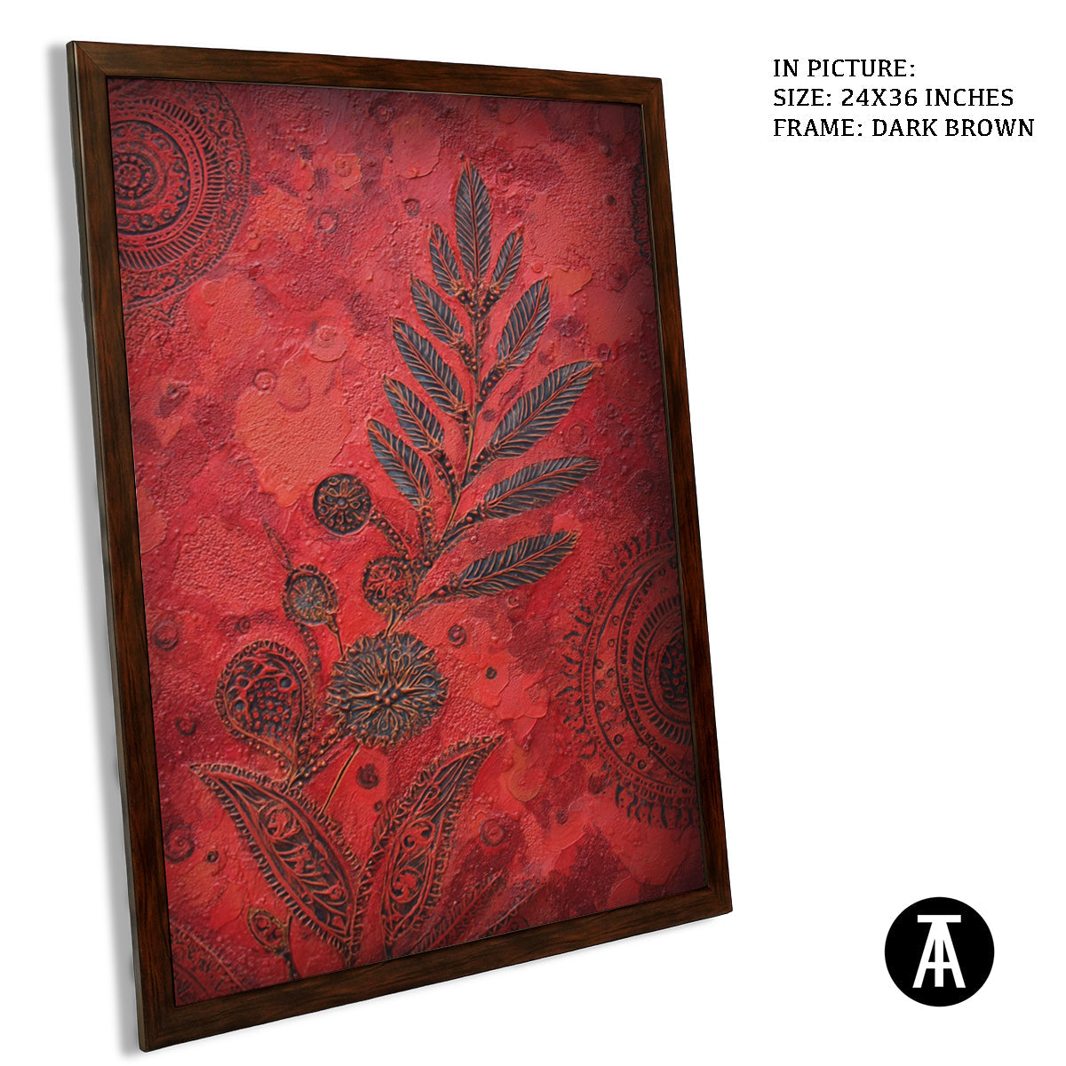 Artwork in Dark Brown Frame