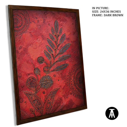 Artwork in Dark Brown Frame