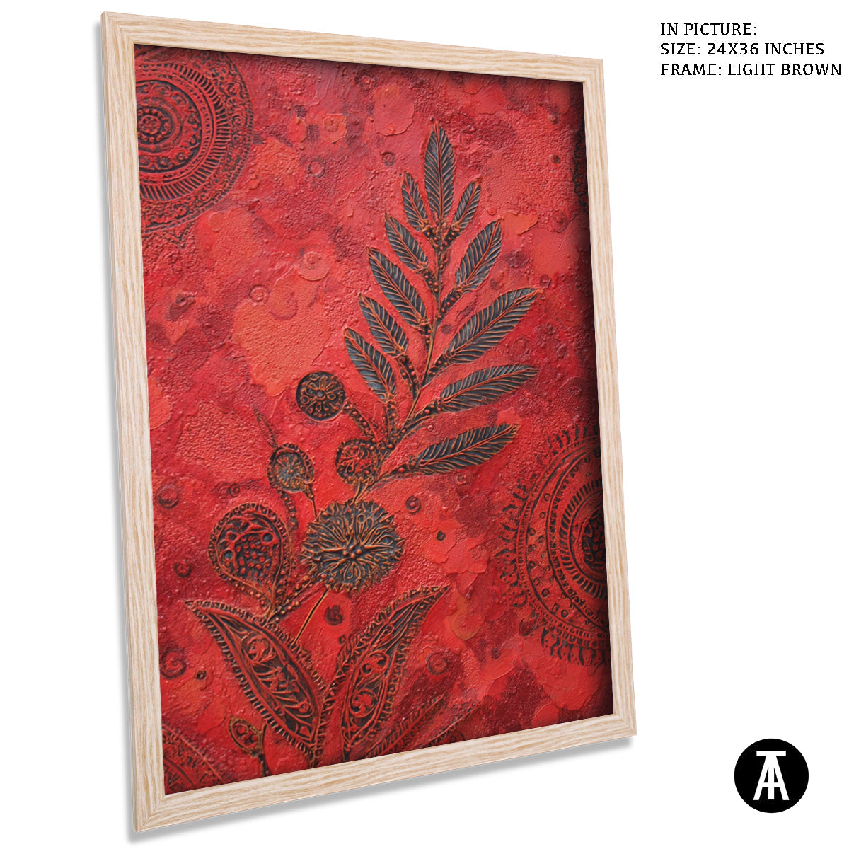 Artwork in Light Brown Frame