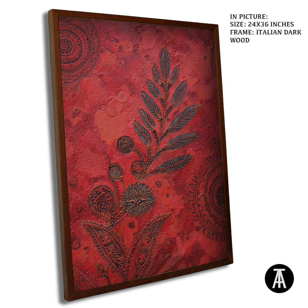 Artwork in Dark Wood Frame