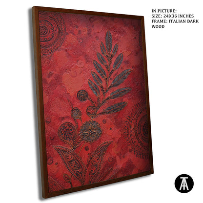 Artwork in Dark Wood Frame