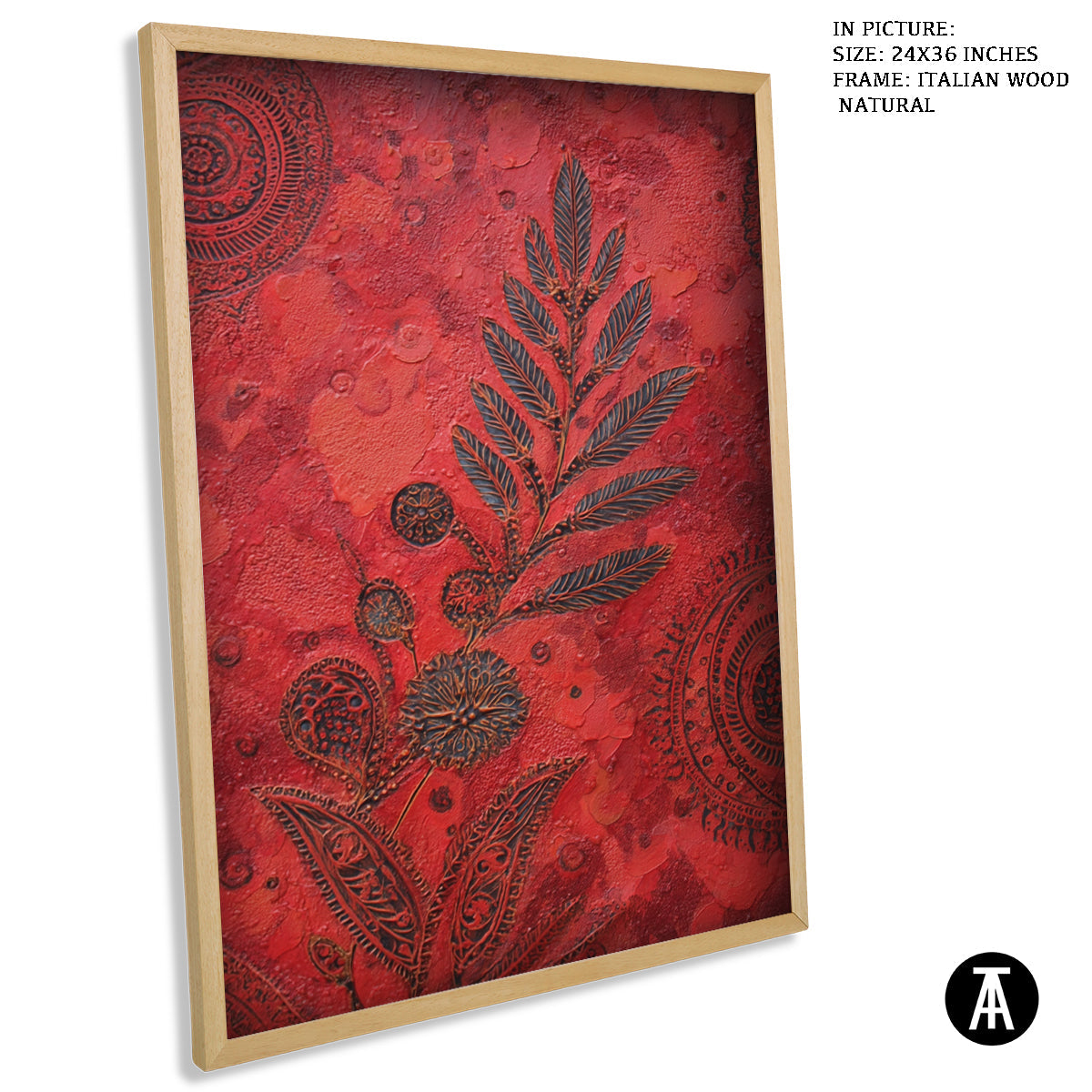 Artwork in Natural Wood Frame