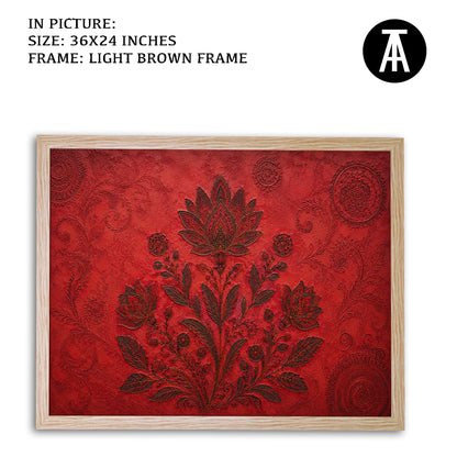Artwork in Light Brown Frame