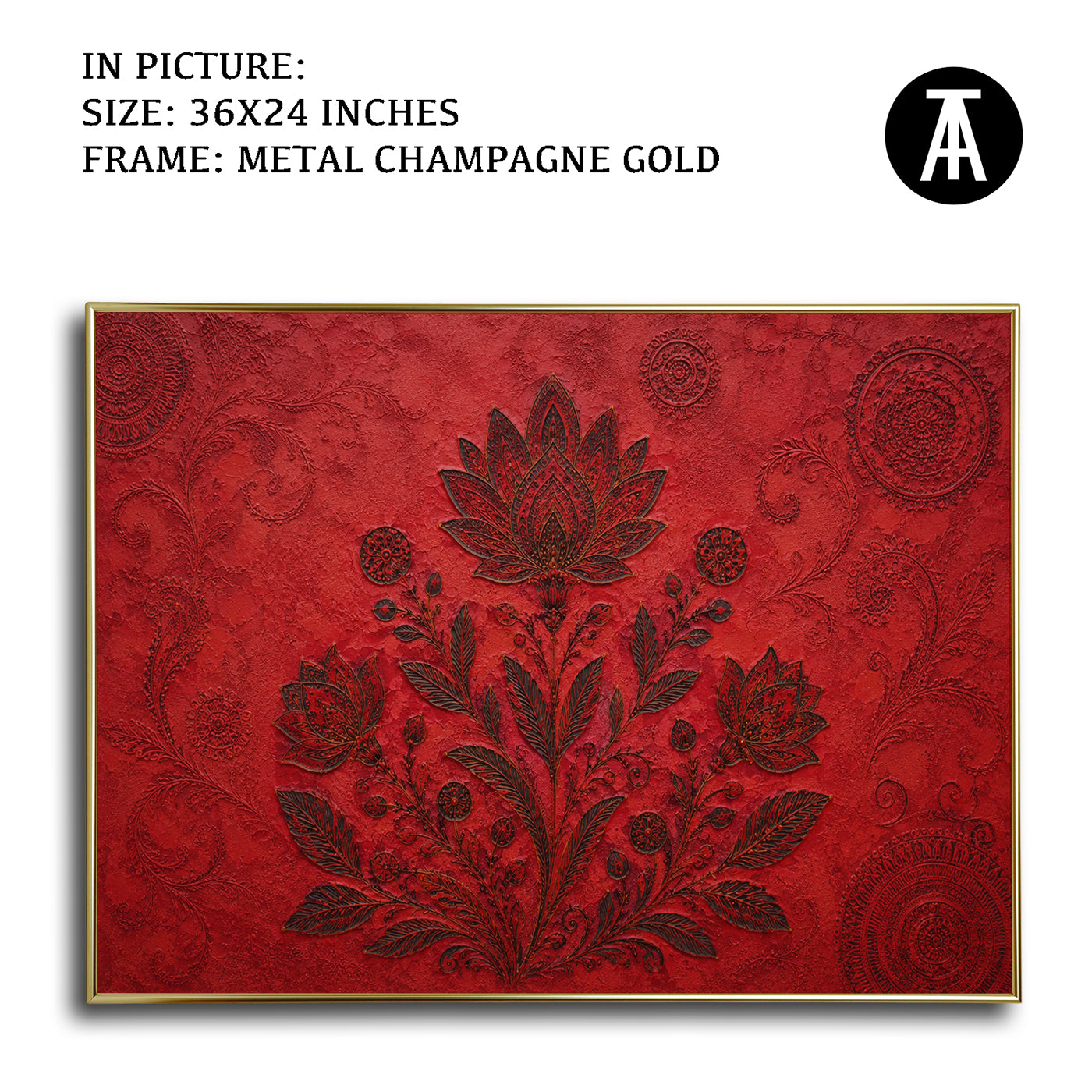 Artwork in Metal Champagne Gold Frame