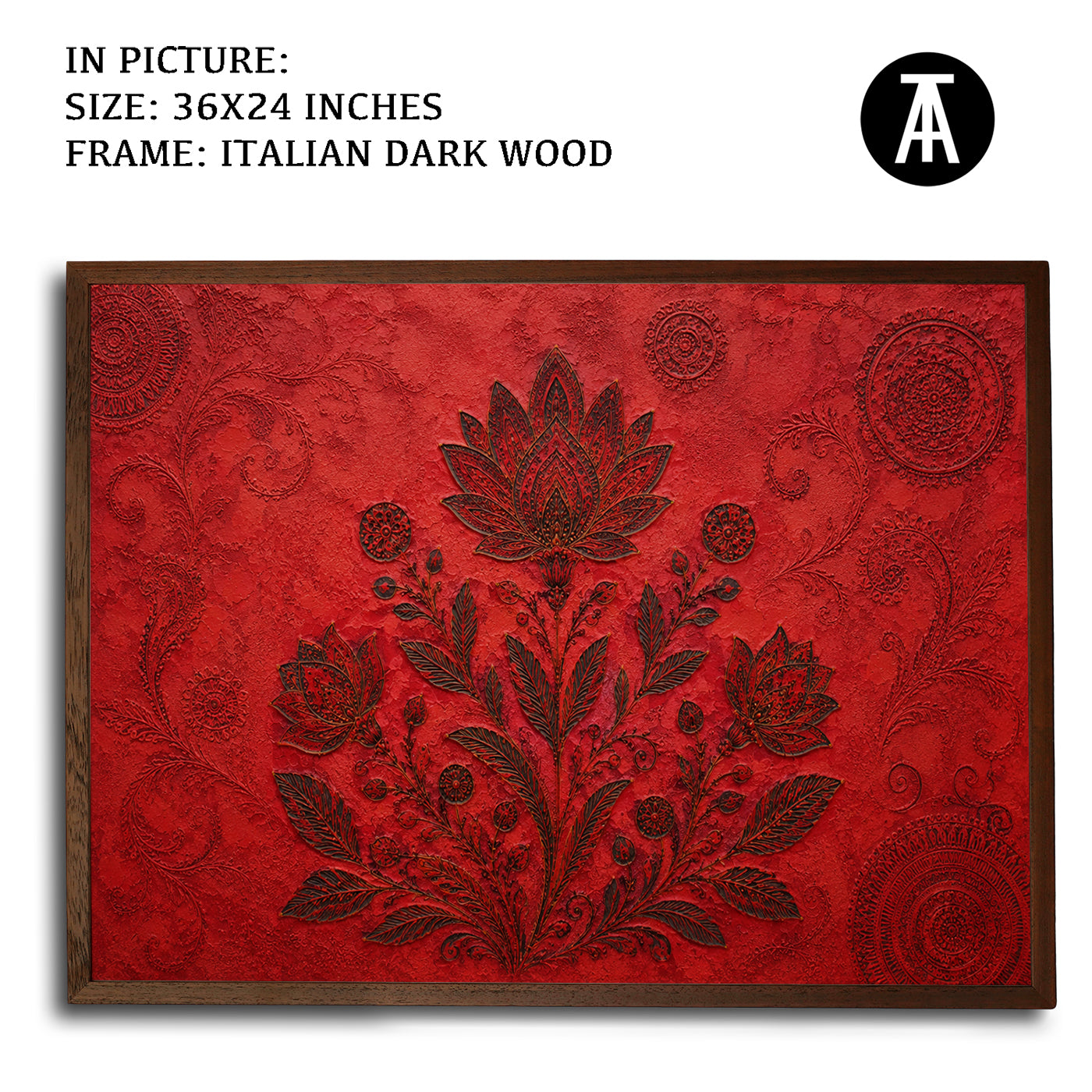 Artwork in Dark Wood Frame