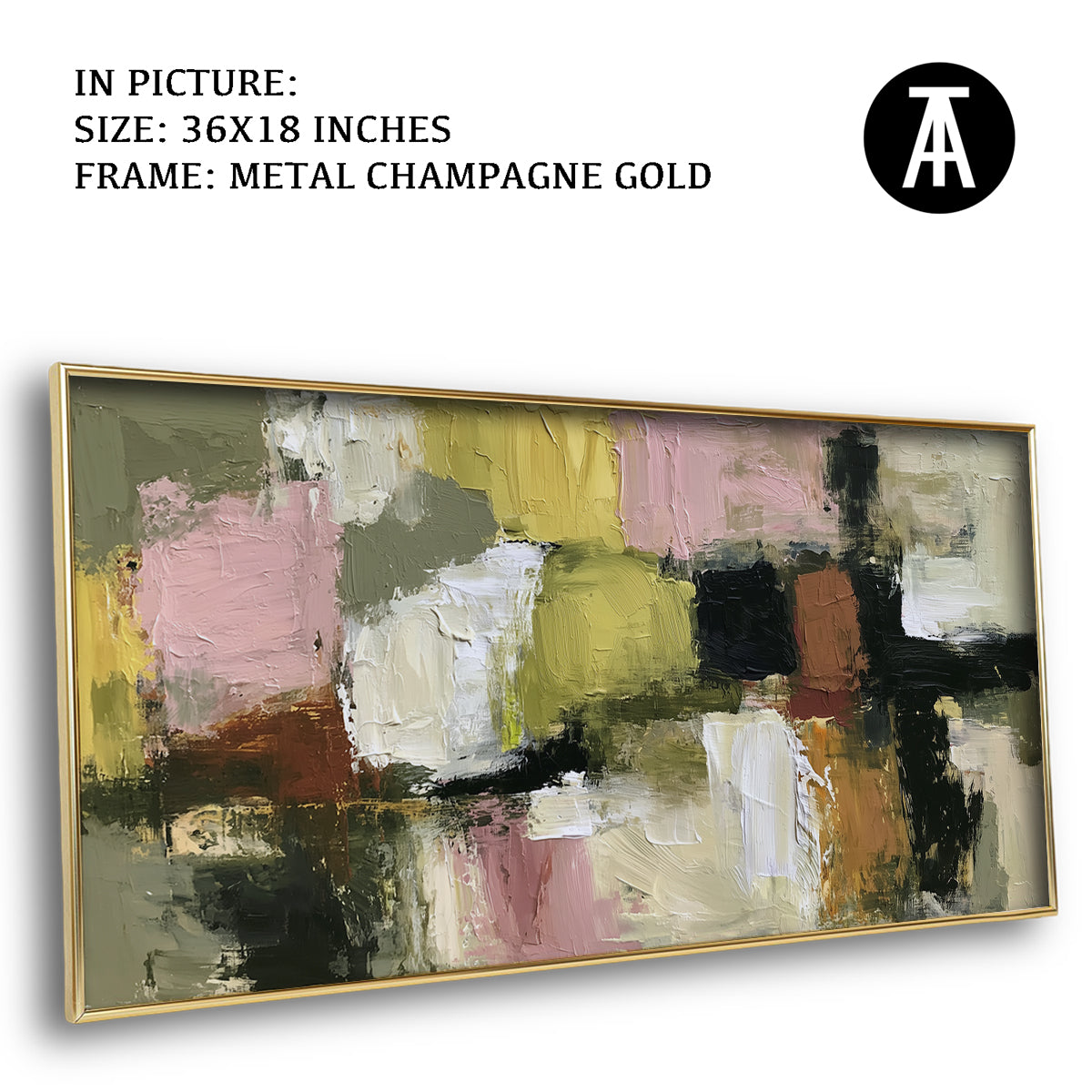 Artwork in Metal Champagne Gold Frame