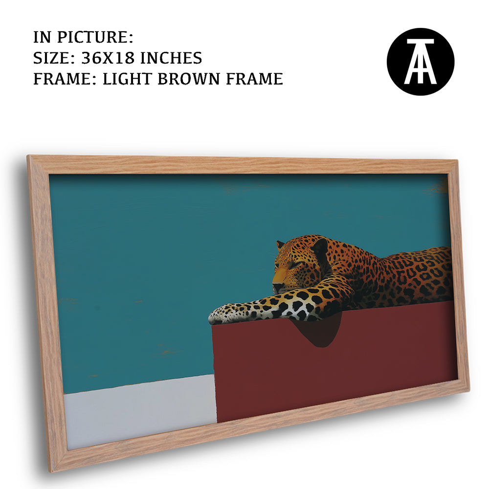 Artwork in Light Brown Frame