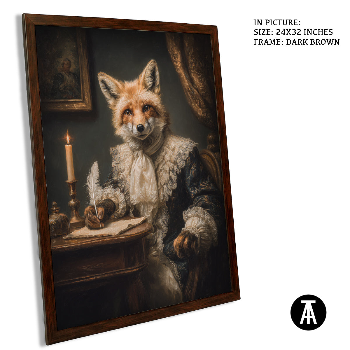 Artwork in Dark Brown Frame