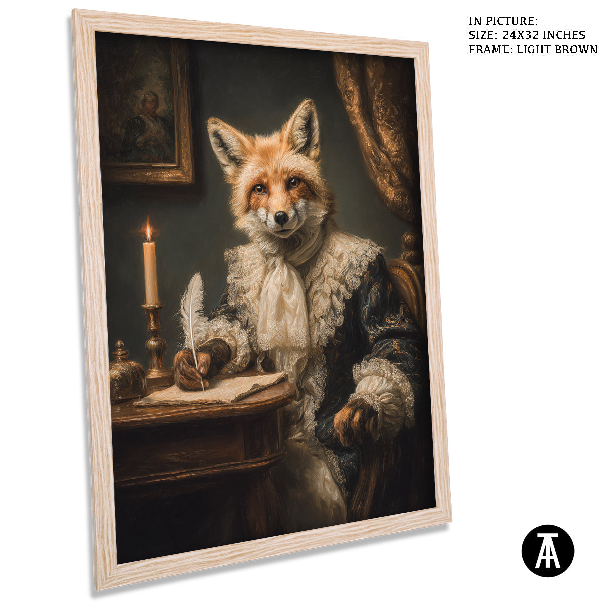 Artwork in Light Brown Frame