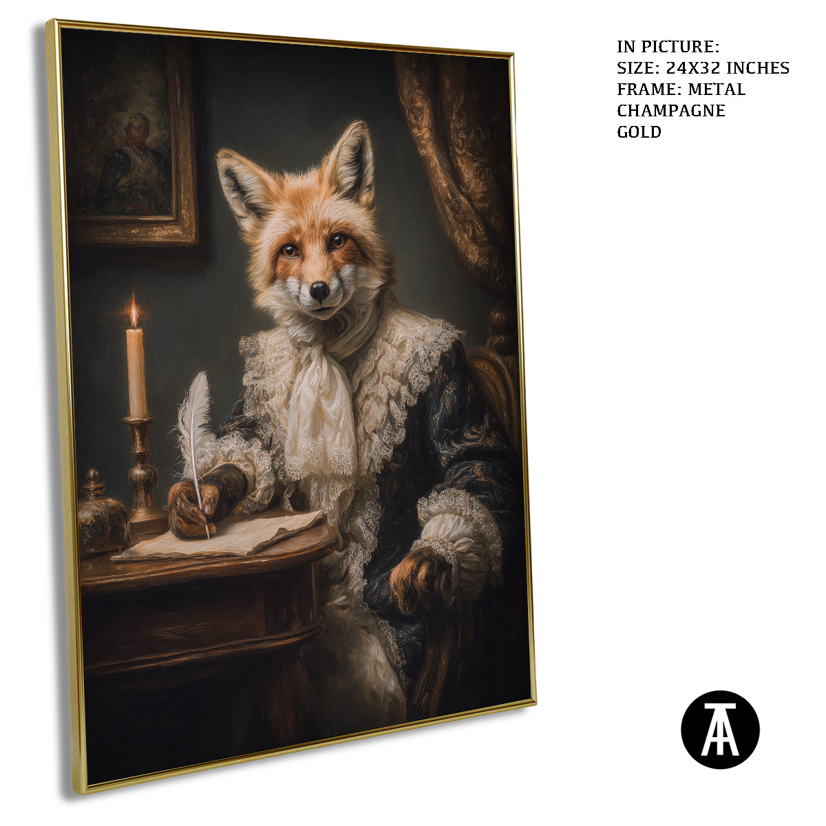 Artwork in Metal Champagne Gold Frame