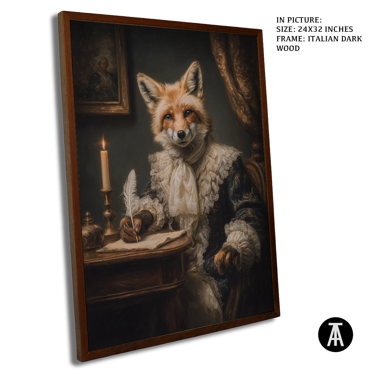 Artwork in Dark Wood Frame