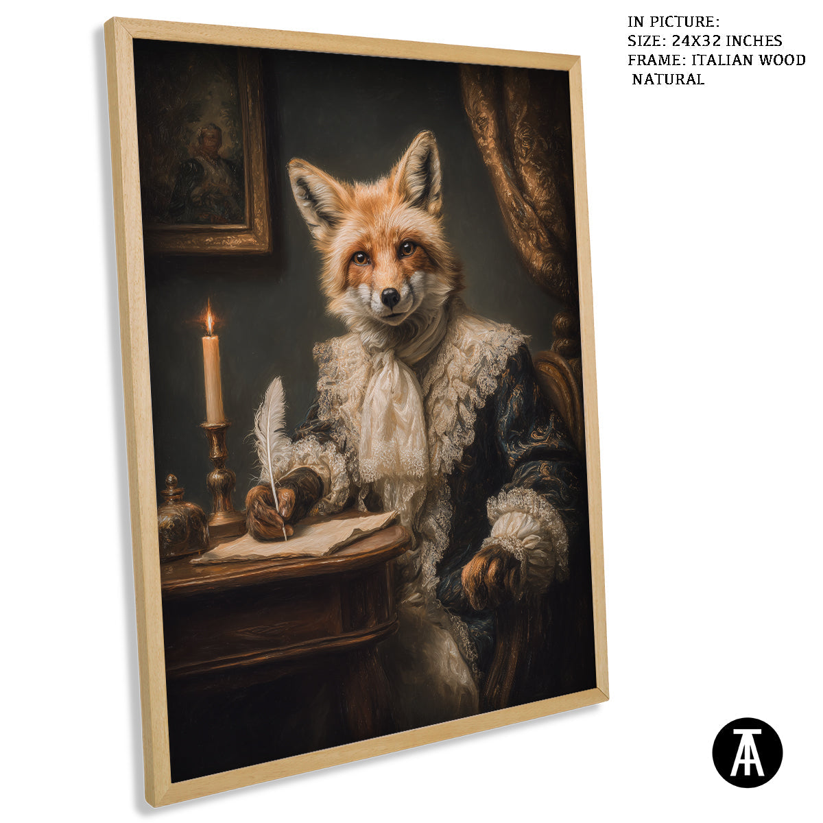 Artwork in Natural Wood Frame