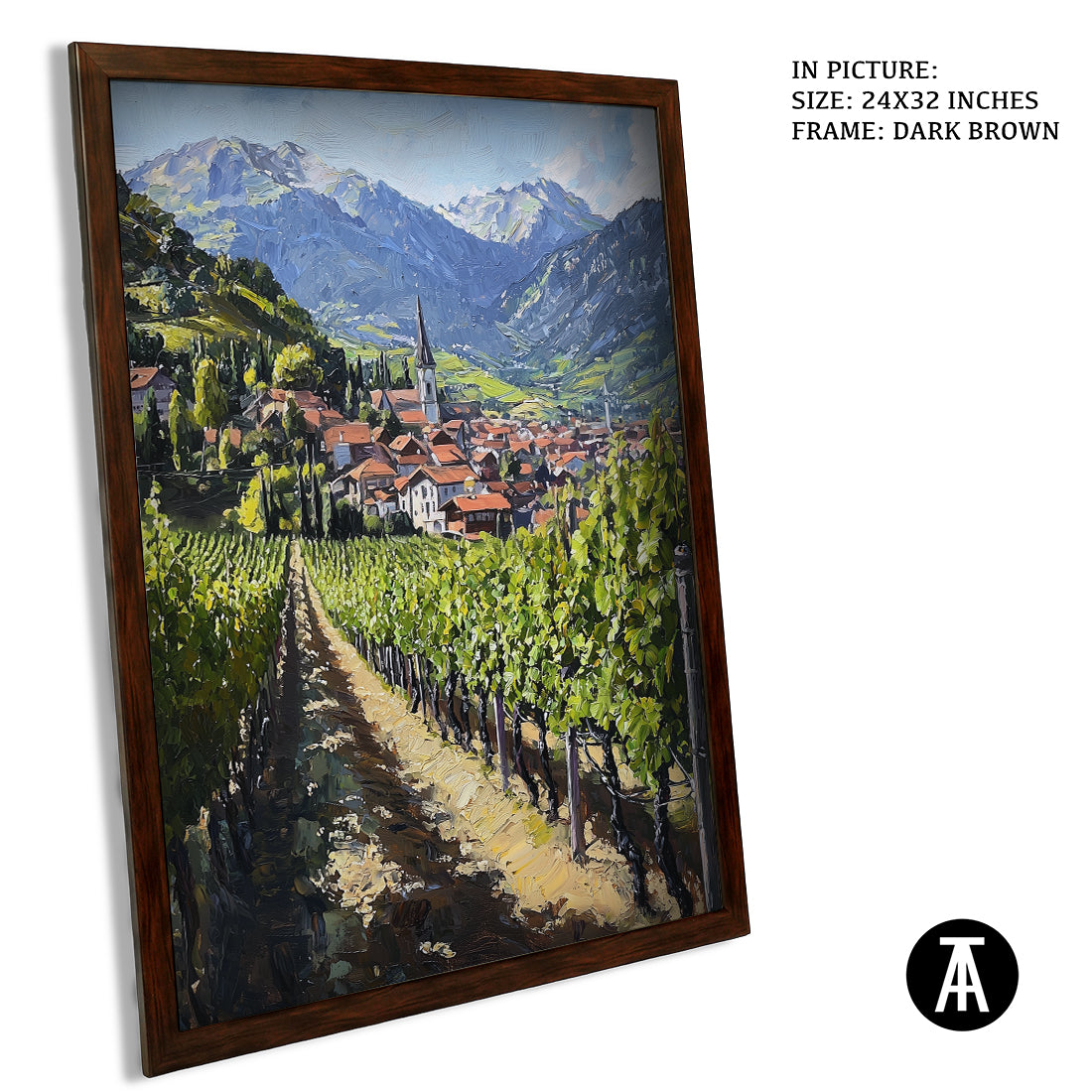 Sample Artwork in Dark Brown Frame