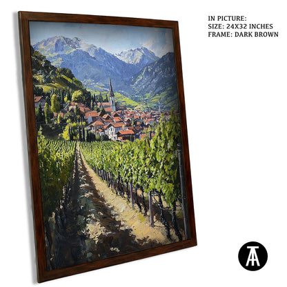 Sample Artwork in Dark Brown Frame