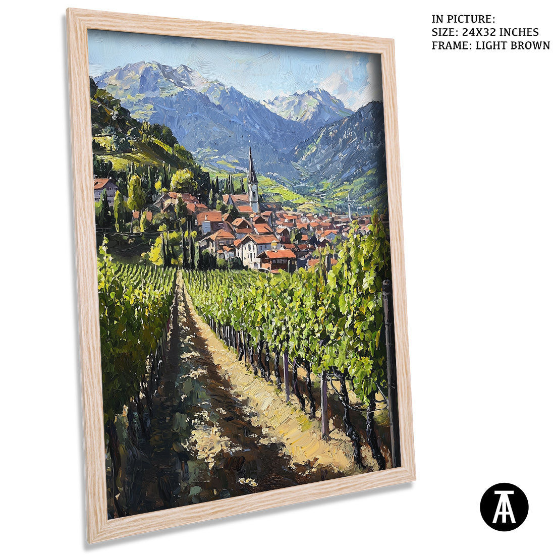 Sample Artwork in Light Brown Frame