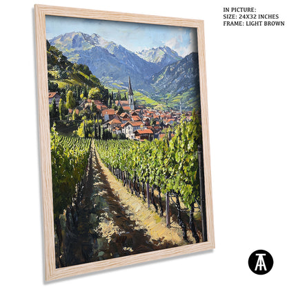 Sample Artwork in Light Brown Frame