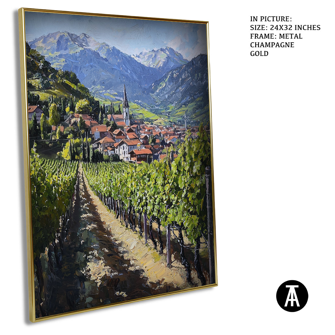 Sample Artwork in Champagne gold Metal Frame