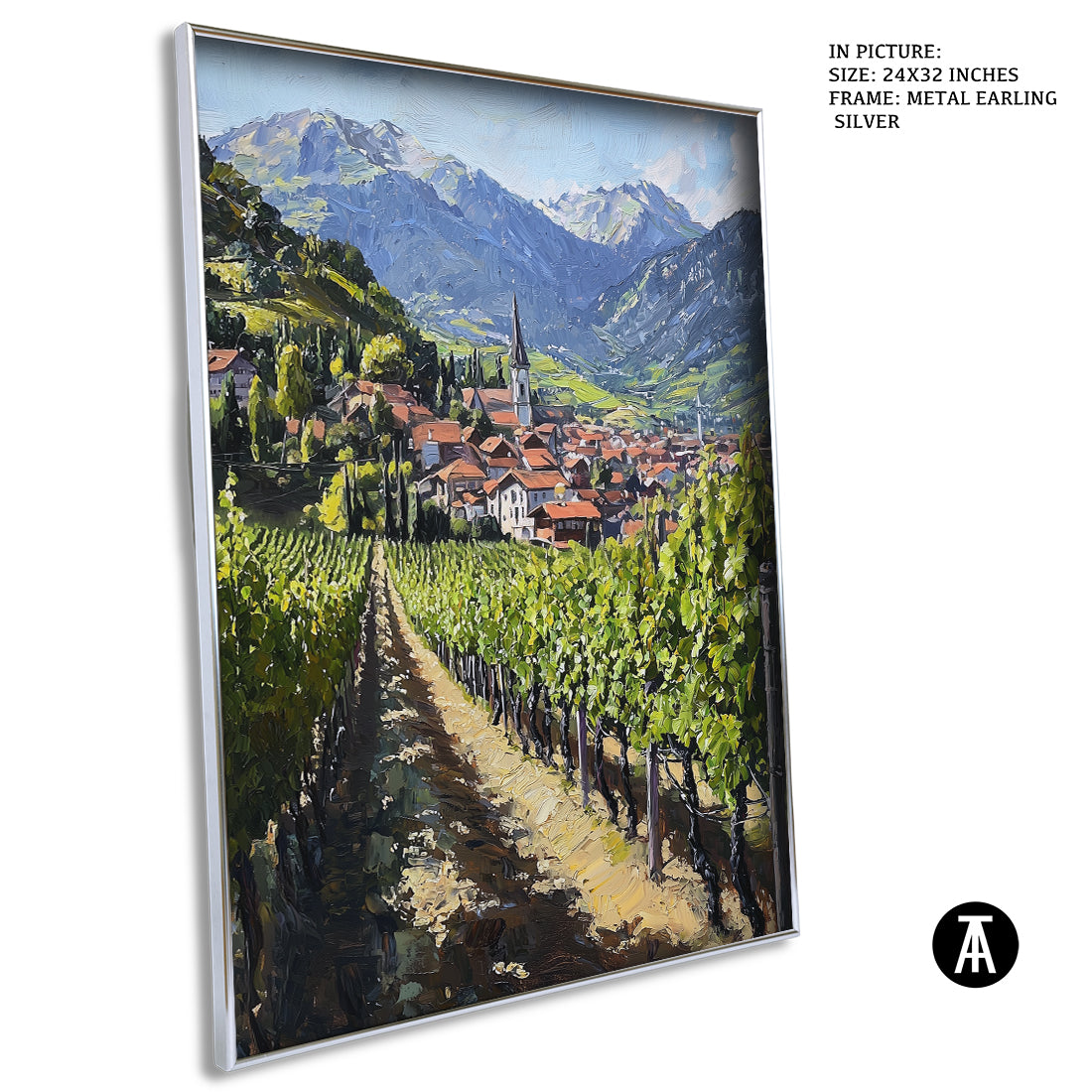 Sample Artwork in Earling Silver Metal Frame