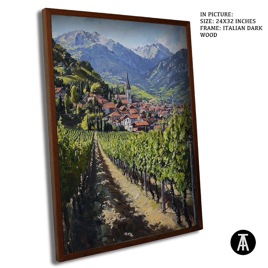 Sample Artwork in Italian Wood Framing Dark