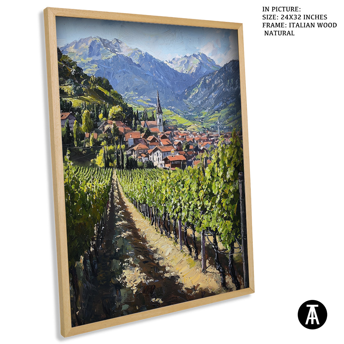 Sample Artwork in Italian Wood Framing Natural