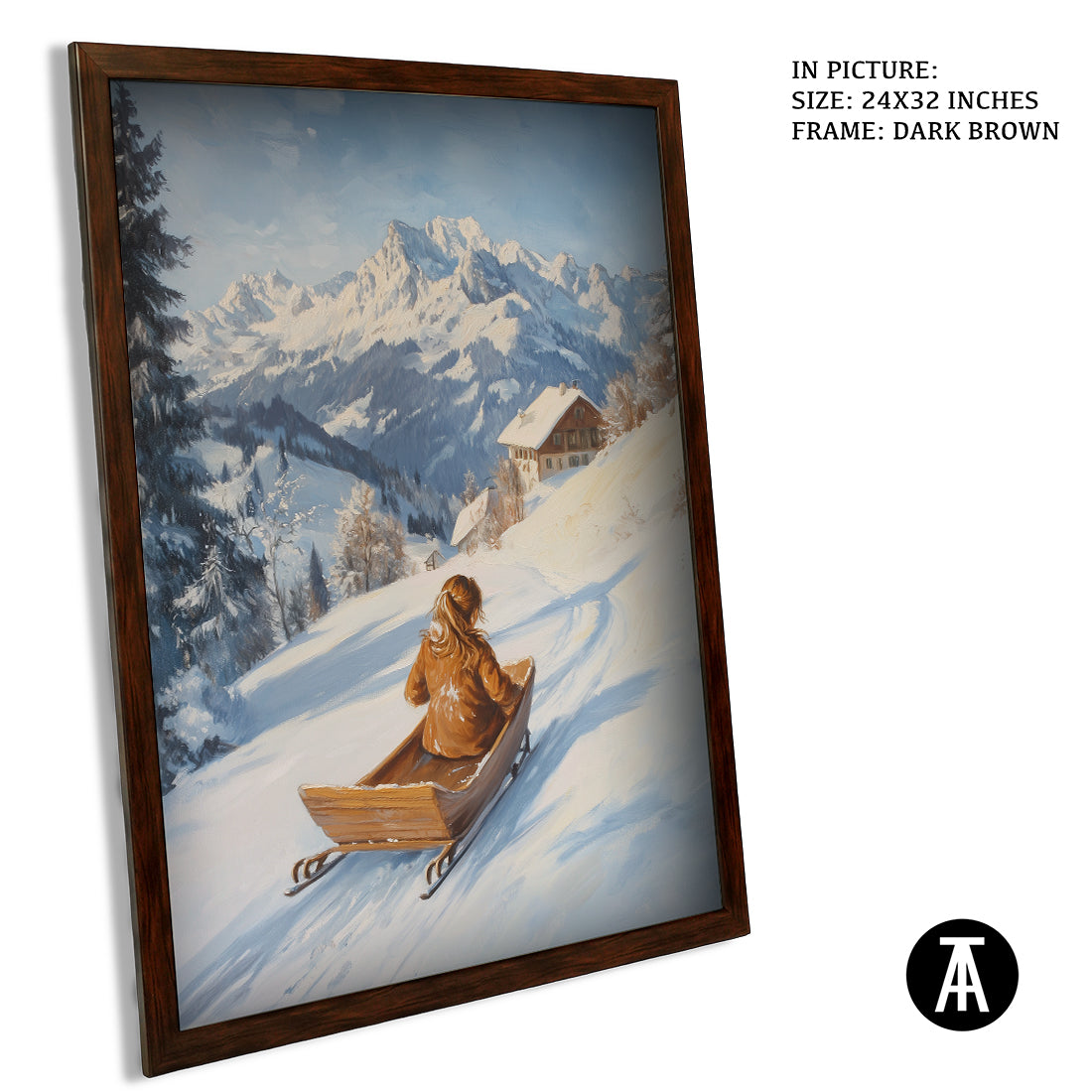 Sample Artwork in Dark Brown Frame