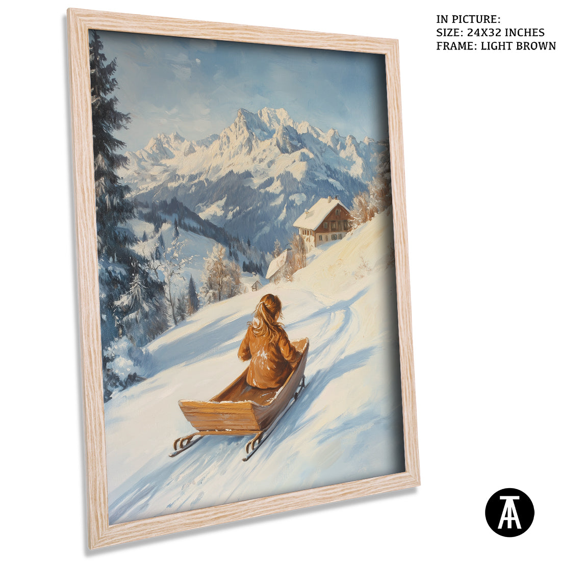 Sample Artwork in Light Brown Frame