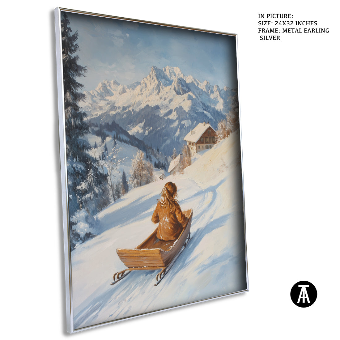 Sample Artwork in Earling Silver Metal Frame