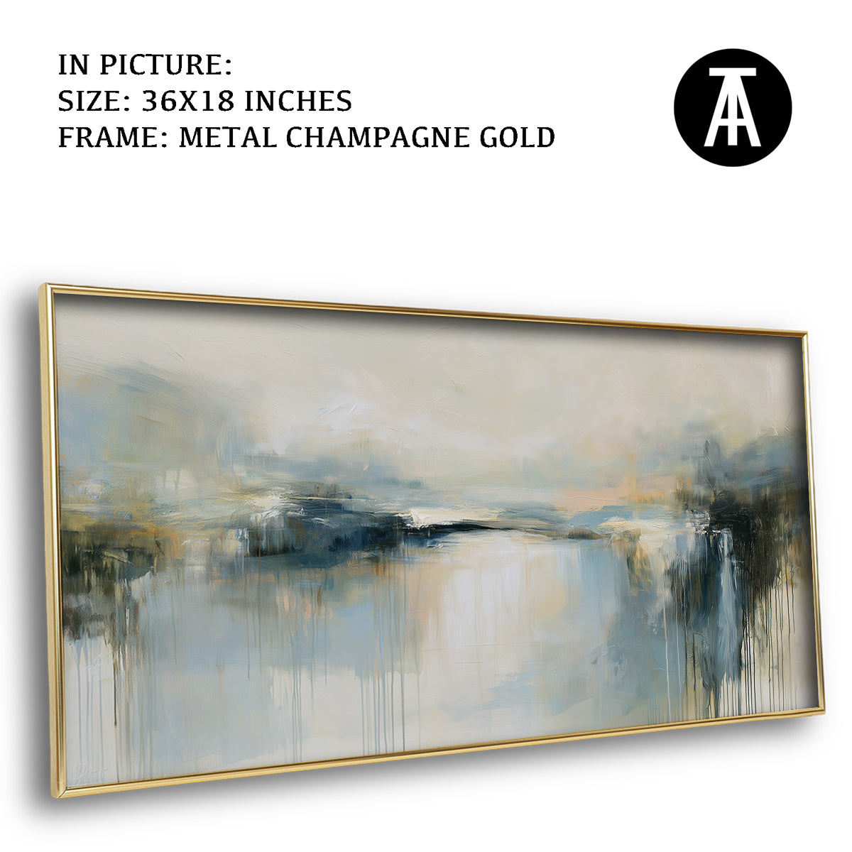 Artwork in Metal Champagne Gold Frame