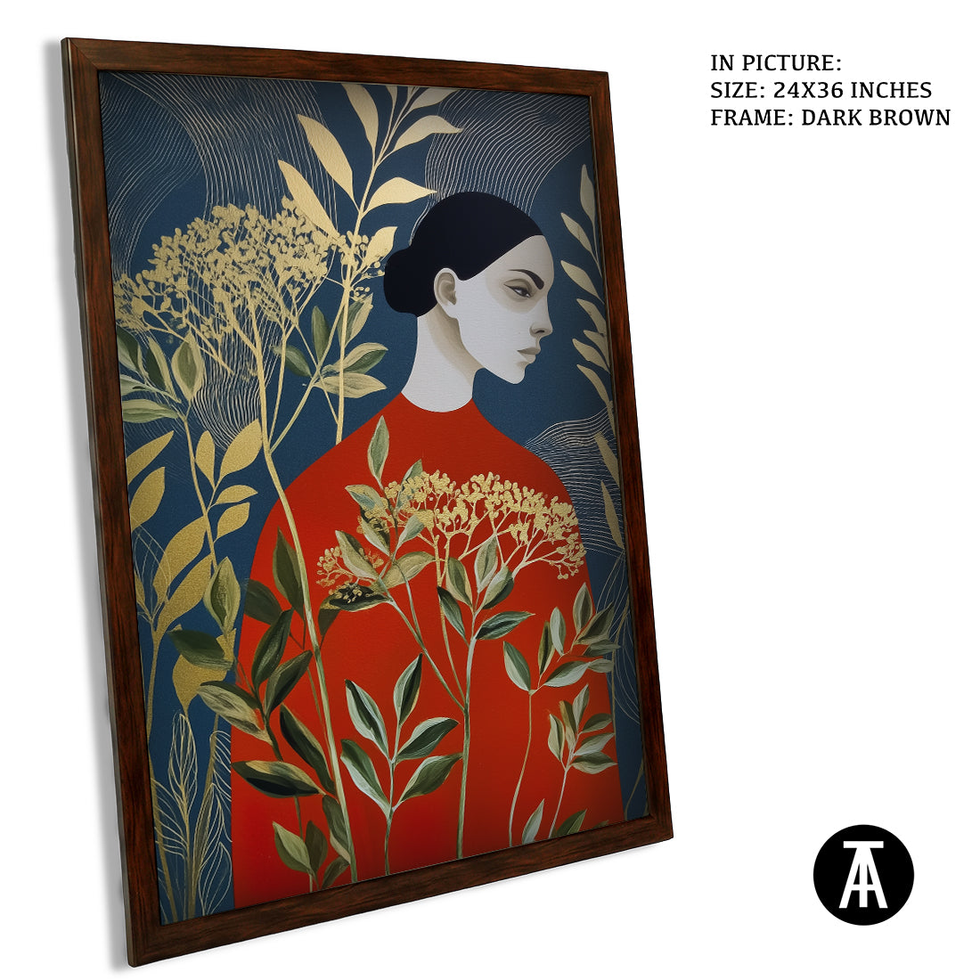 Sample Artwork in Dark Brown Frame