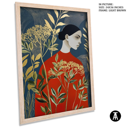 Sample Artwork in Light Brown Frame