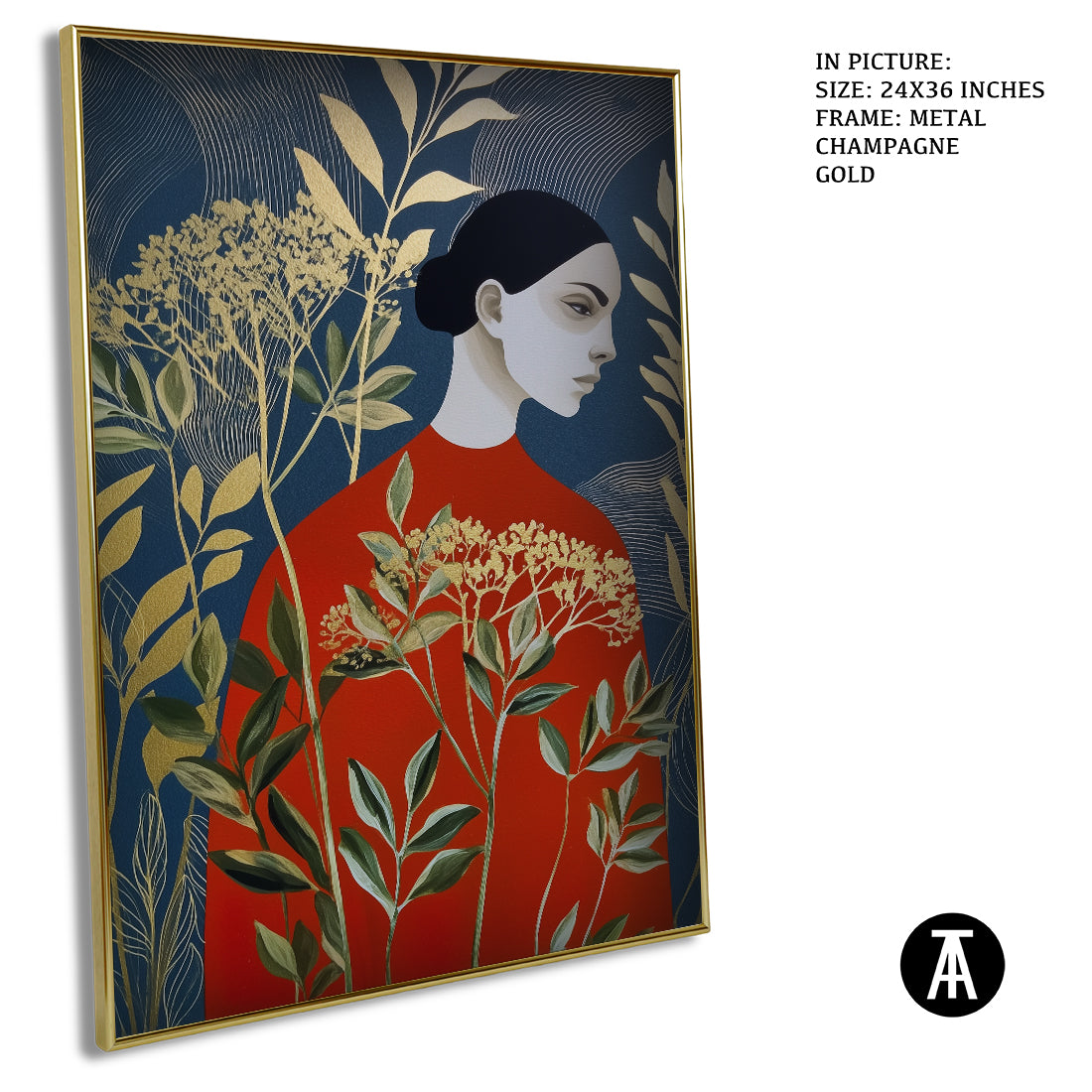 Sample Artwork in Champagne gold Metal Frame