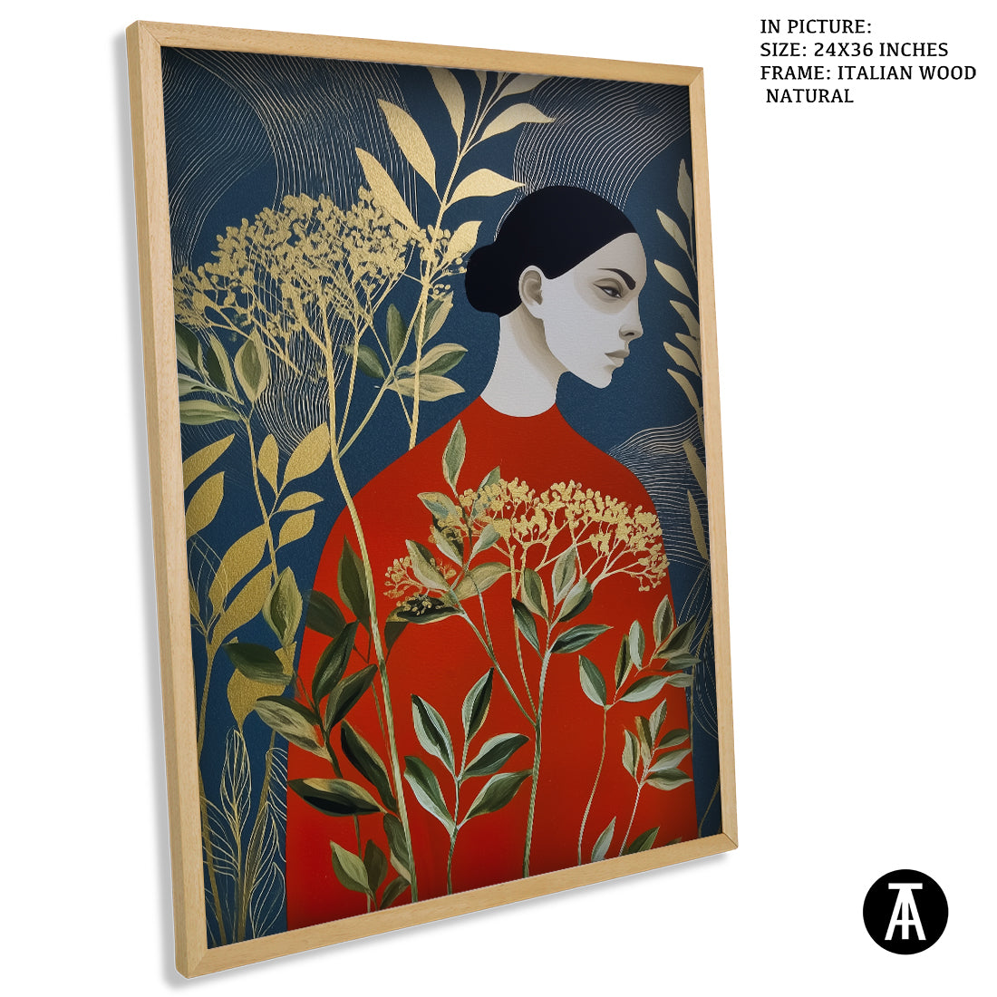 Sample Artwork in Italian Wood Framing Natural