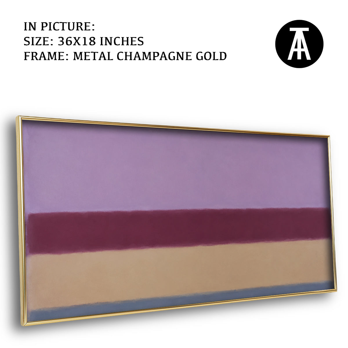 Artwork in Metal Champagne Gold Frame